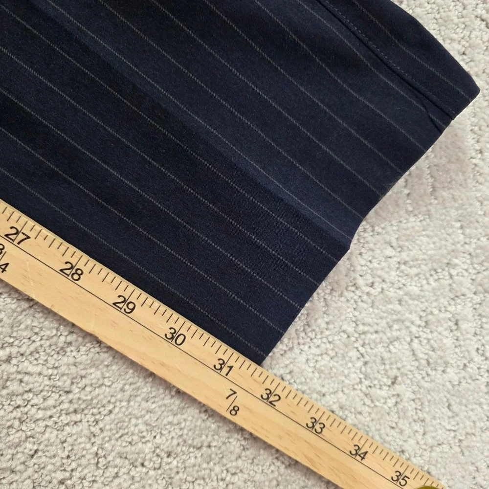 Peter Millar Crown Crafted Mens Navy Blue Pinstripe Stretch Trousers 38X31.5